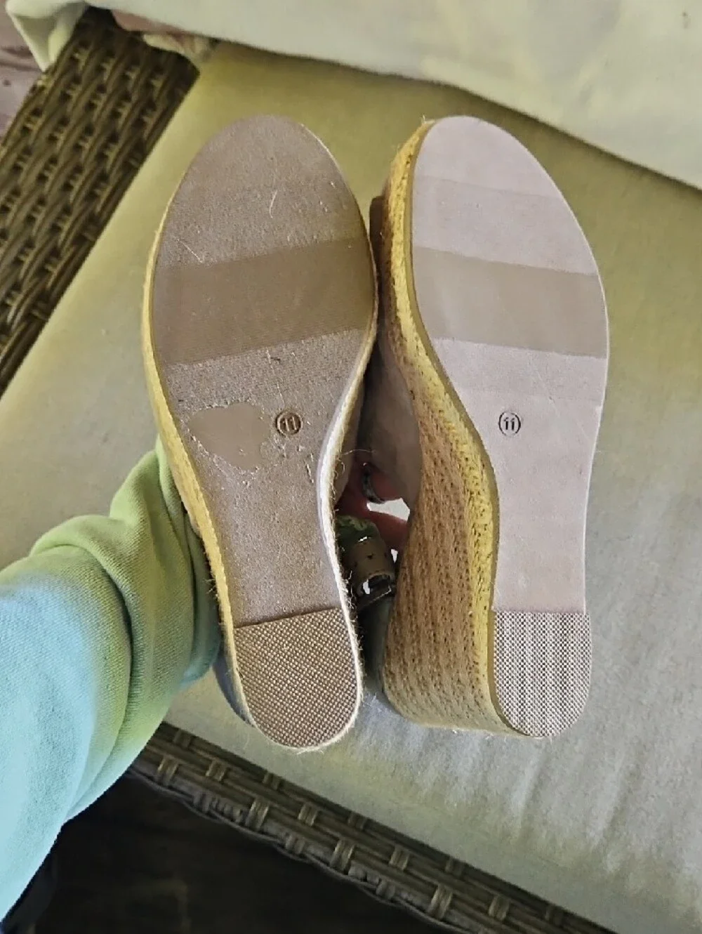 Big Buddha Taupe Espadrille Wedge Sandals with Ankle Strap 11
